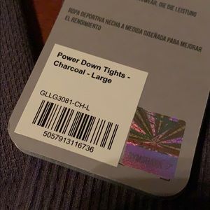 Gymshark Power down tights leggings Charcoal sz L